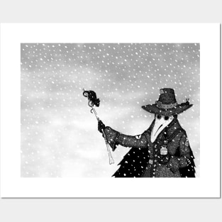 Plague Doctor in the Snow Posters and Art